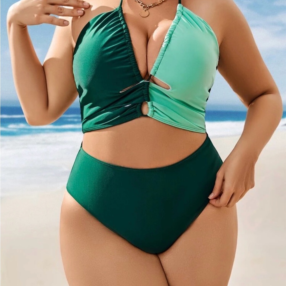 Green Halter Women bikini